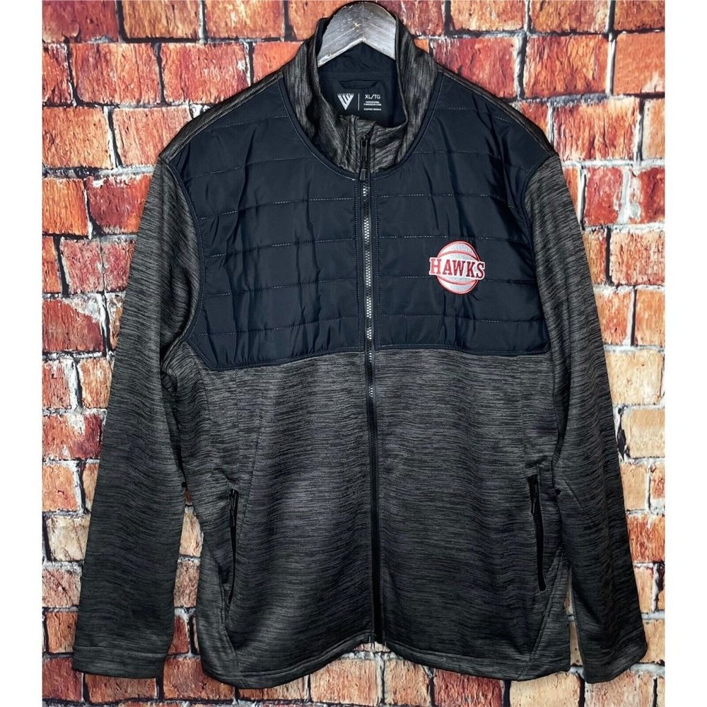Atlanta Hawks Member Men’s XL Gray Full Zip NBA Basketball Logo Thermal Jacket